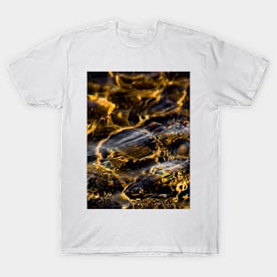 Black and yellow Marble pattern Design T-Shirt